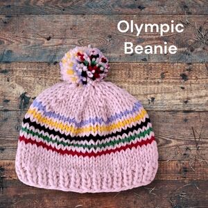 Chunky Winter Olympics inspired beanie